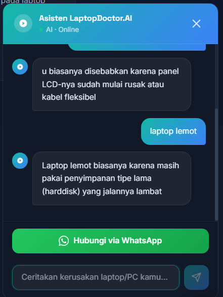 LaptopDoctor.AI - Sistem Manajemen Servis Laptop, Komputer & Sparepart Berbasis Web dengan Asisten AI untuk Diagnosa Awal Kerusakan 2