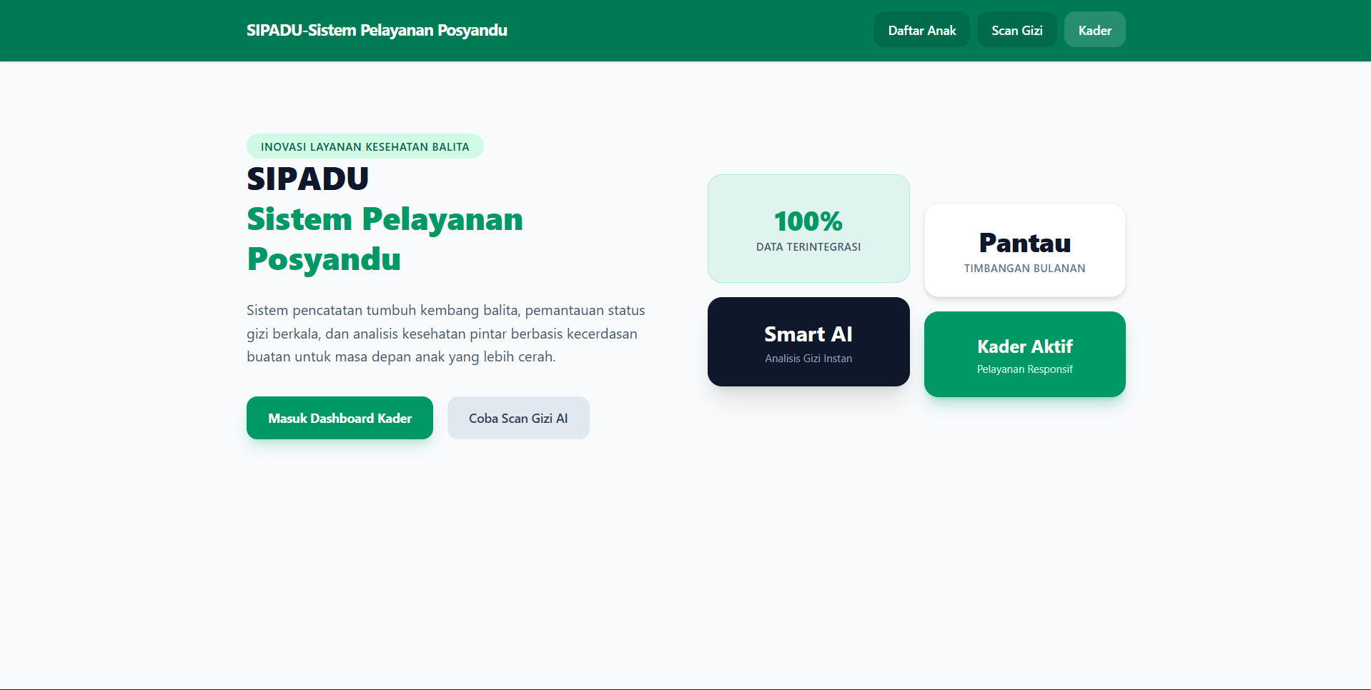 SIPADU (Sistem Pelayanan Posyandu)