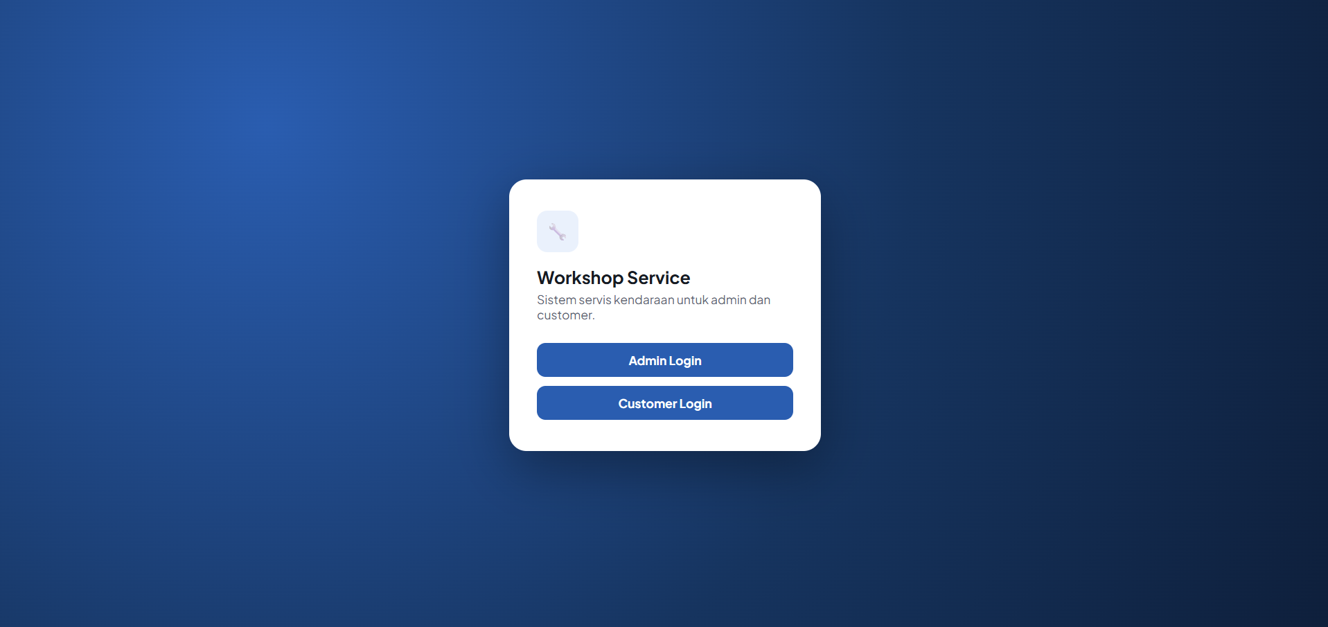 Workshop Service - Sistem Manajemen Servis Kendaraan