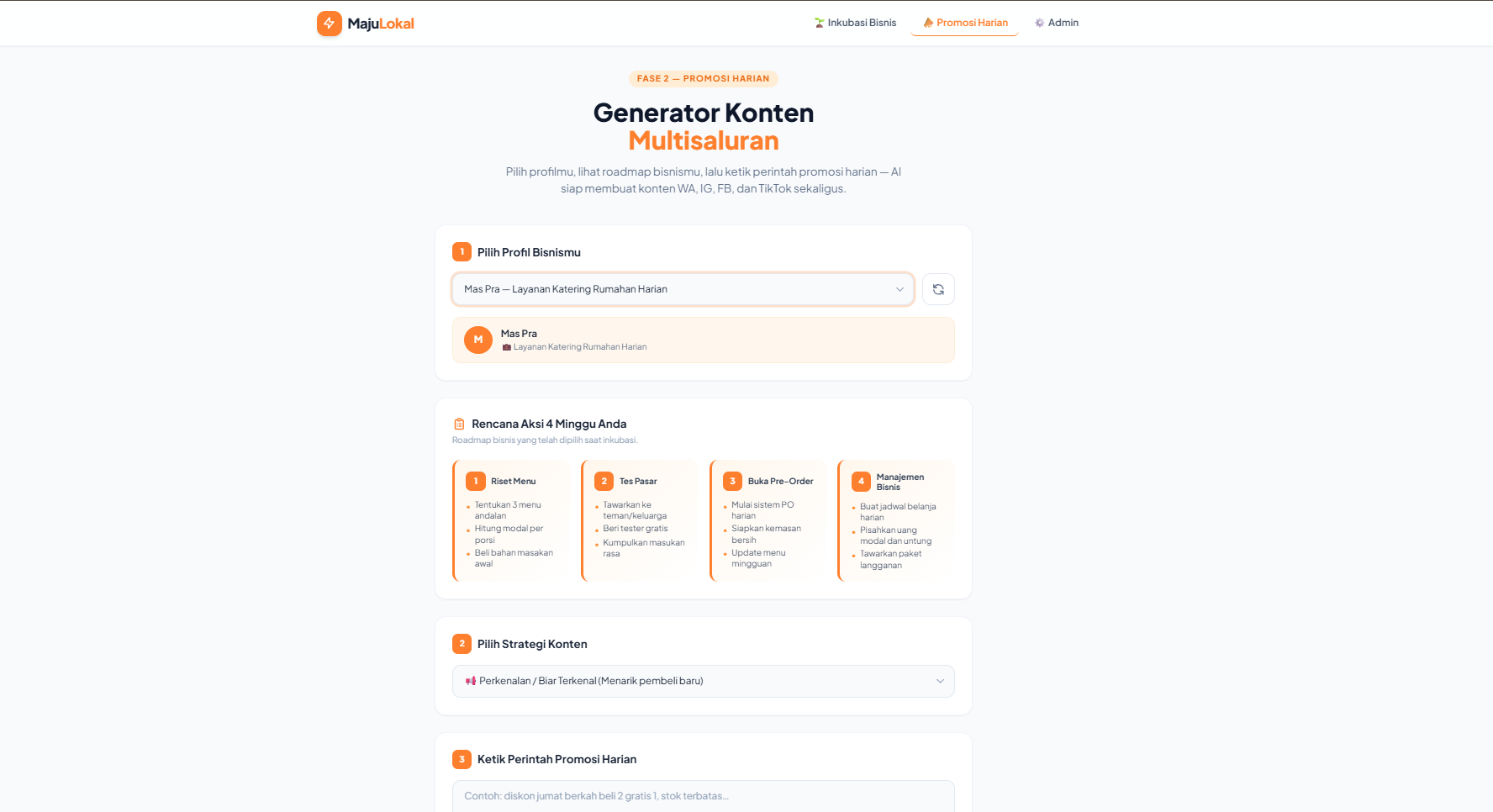 MajuLokal — Asisten AI Rencana Bisnis 2