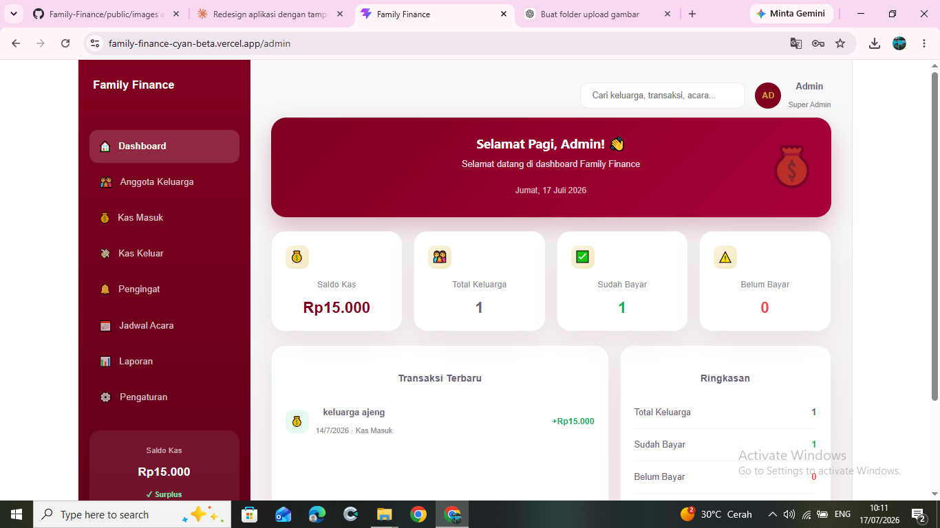 Family Finance - Sistem Informasi Pengelolaan Kas Keluarga