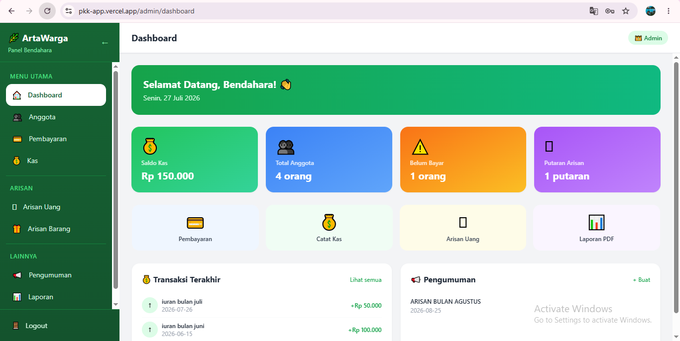 ArtaWarga - Sistem Informasi Kas dan Arisan PKK 2