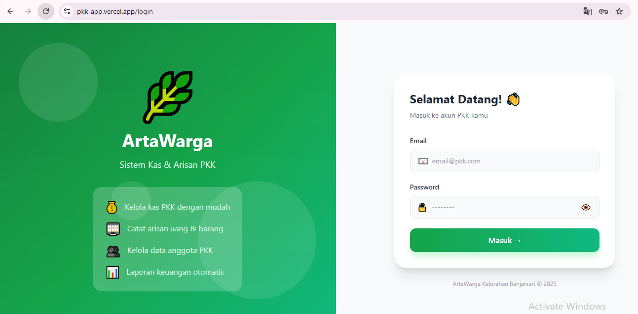 ArtaWarga - Sistem Informasi Kas dan Arisan PKK