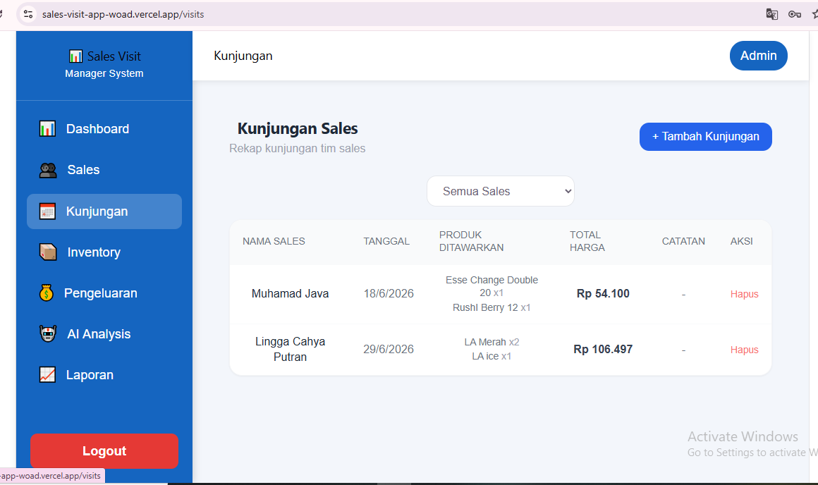 Sales Visit App - Sistem Manajemen Kunjungan Sales Berbasis Web 4
