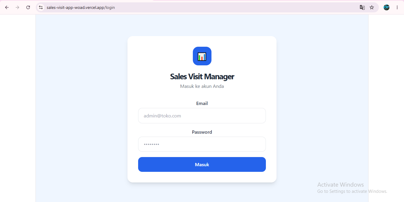 Sales Visit App - Sistem Manajemen Kunjungan Sales Berbasis Web