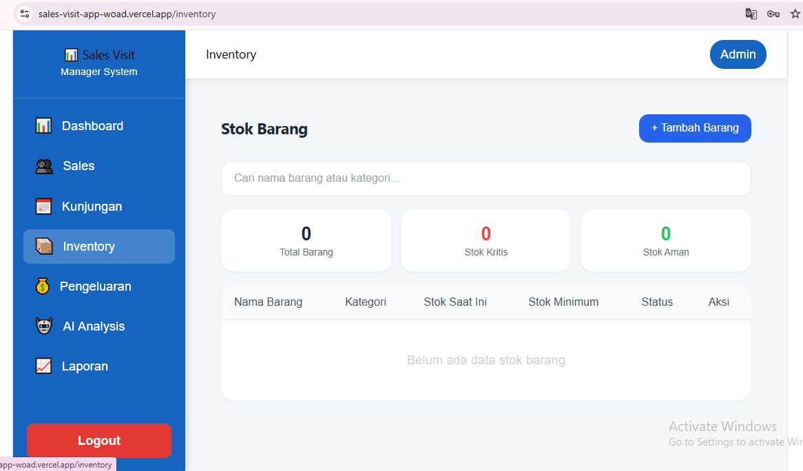 Sales Visit App - Sistem Manajemen Kunjungan Sales Berbasis Web 3