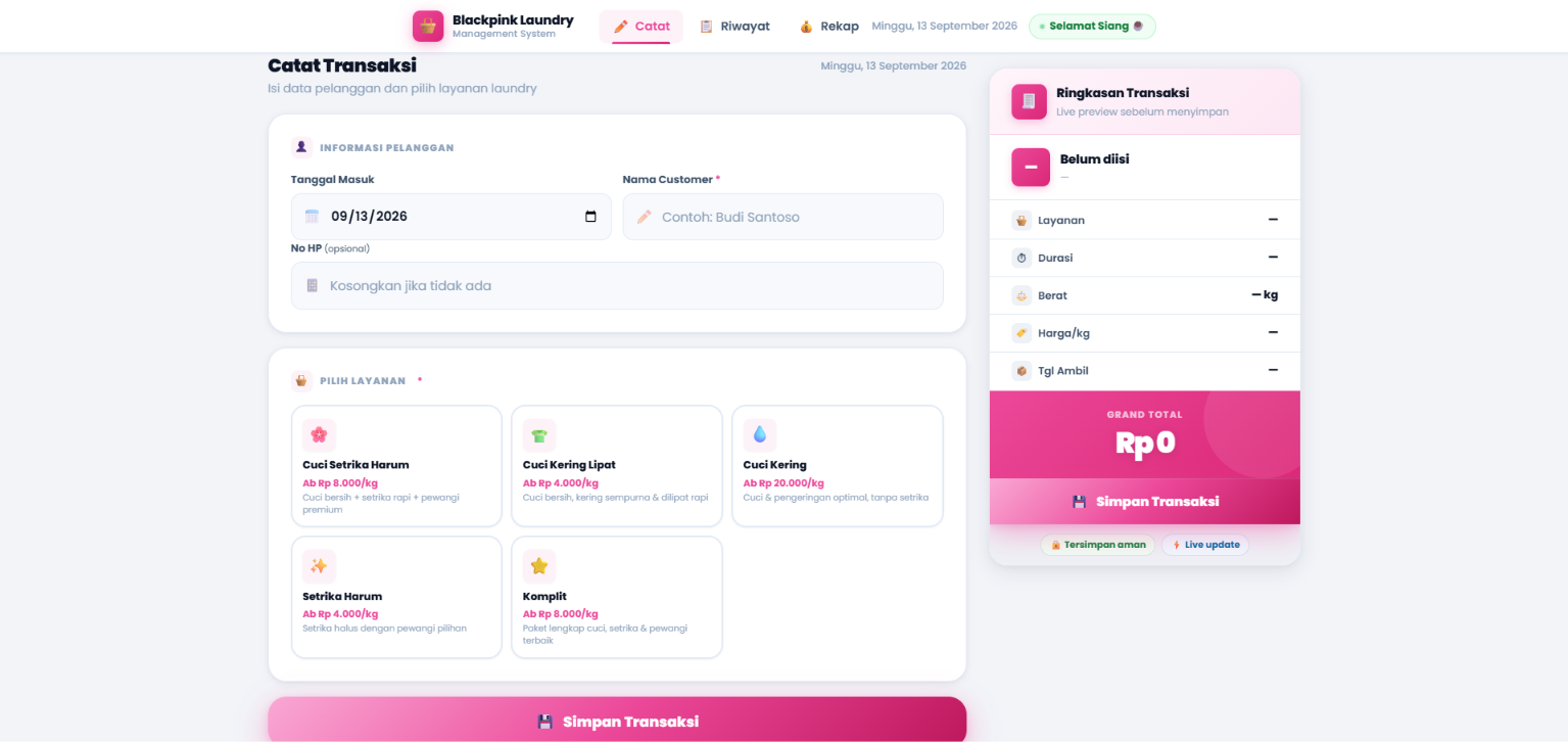 Blackpink Laundry - Management System