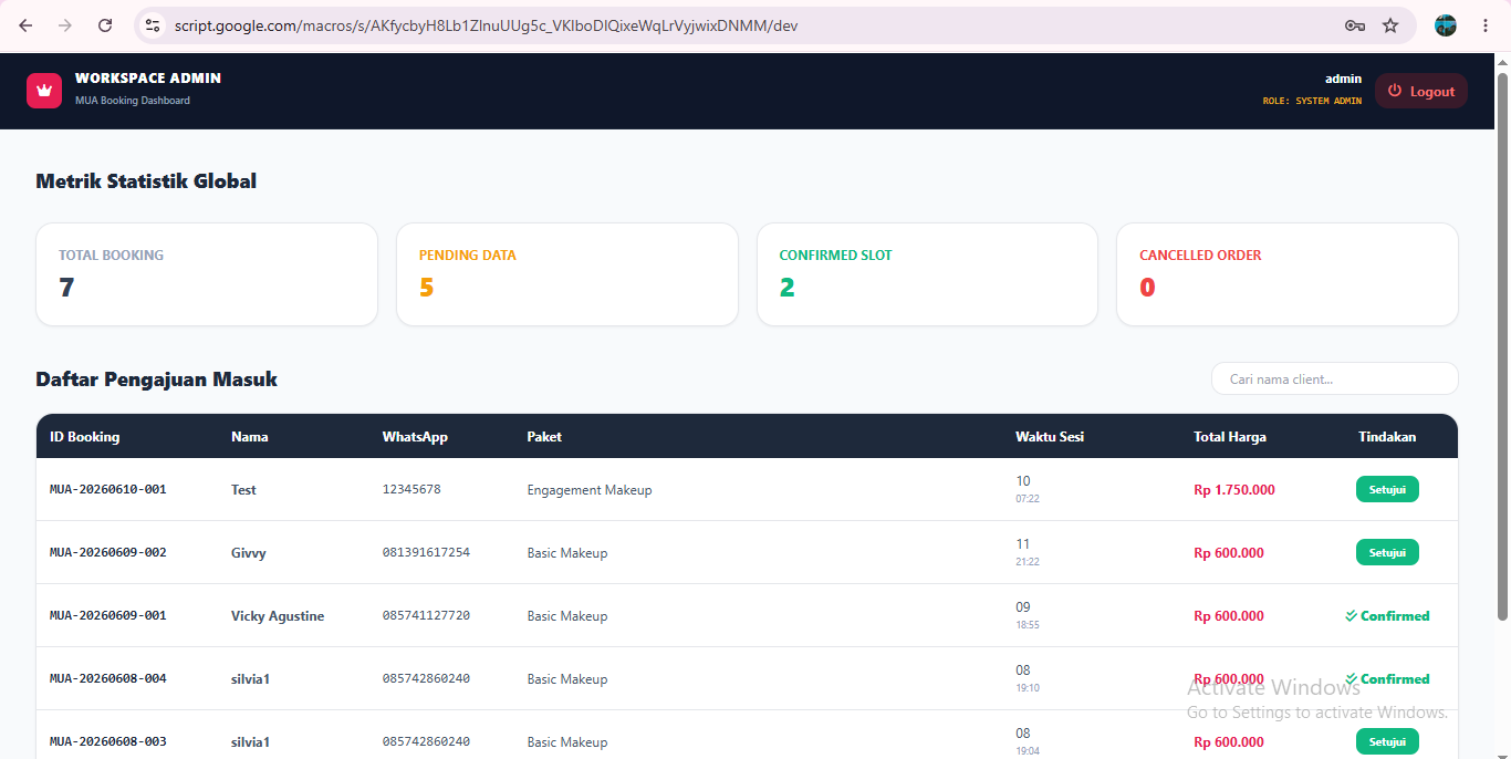 Sistem Informasi Booking Layanan Berbasis Web 4