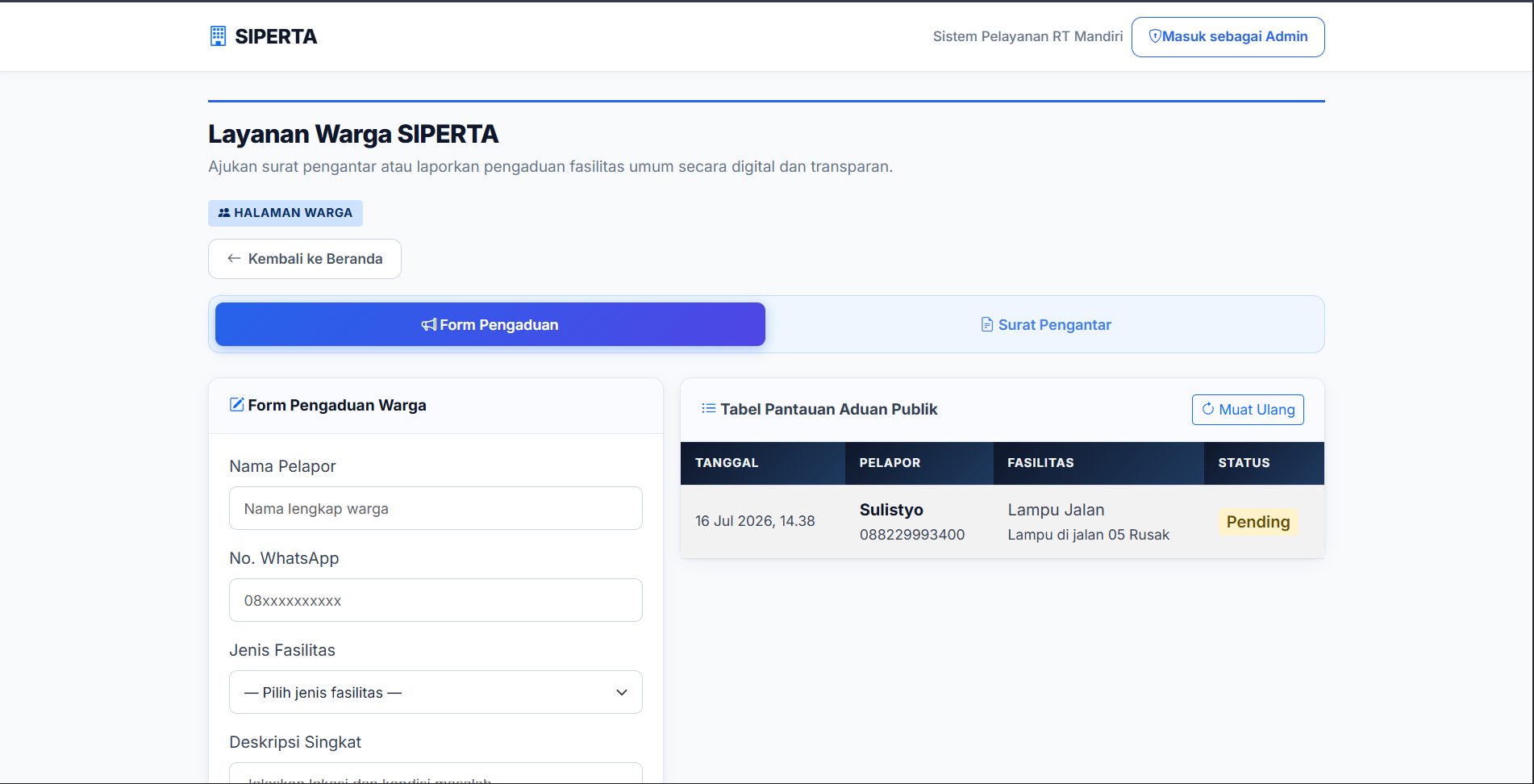 SIPERTA (Sistem Pelayanan RT Mandiri) 2