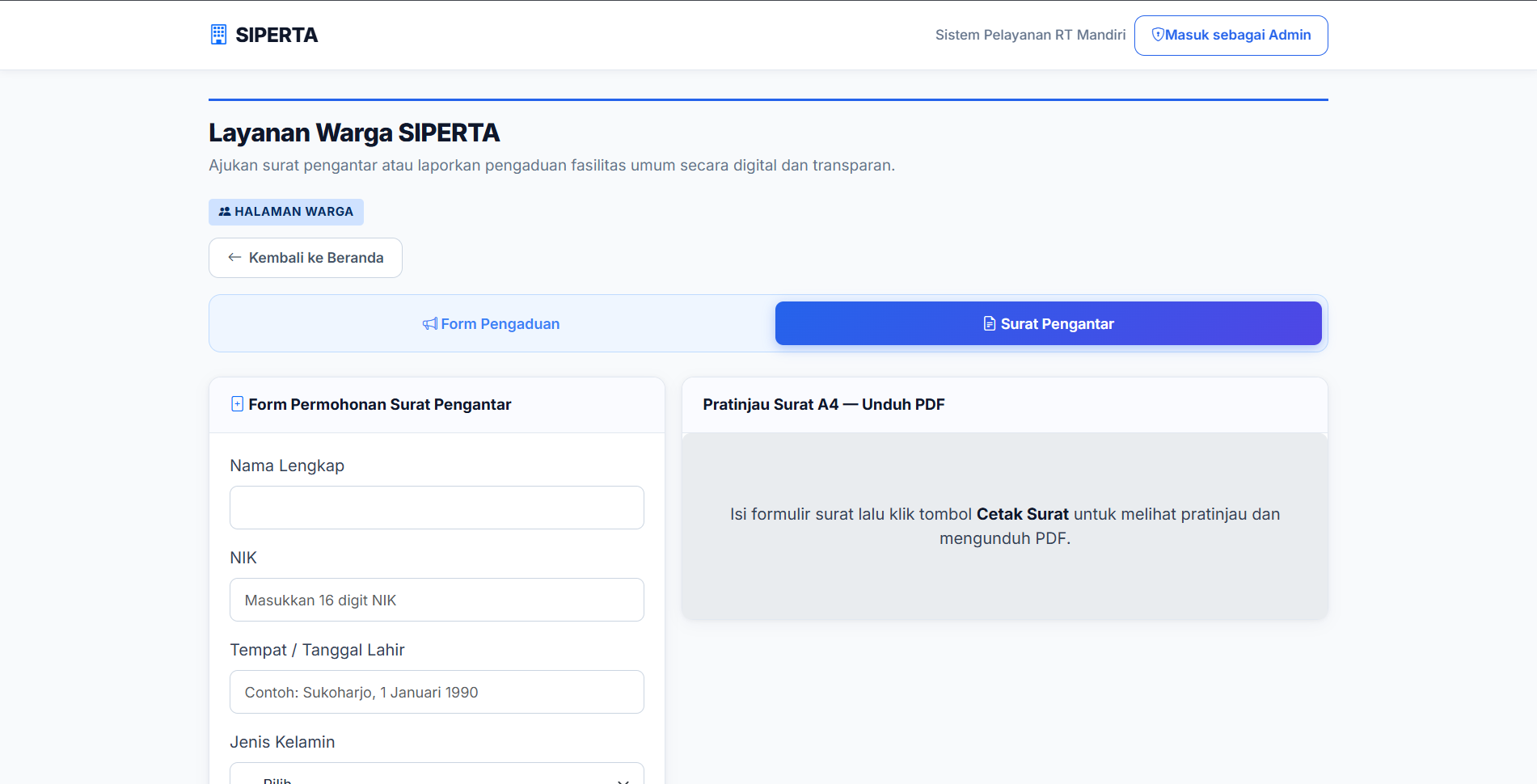 SIPERTA (Sistem Pelayanan RT Mandiri) 3
