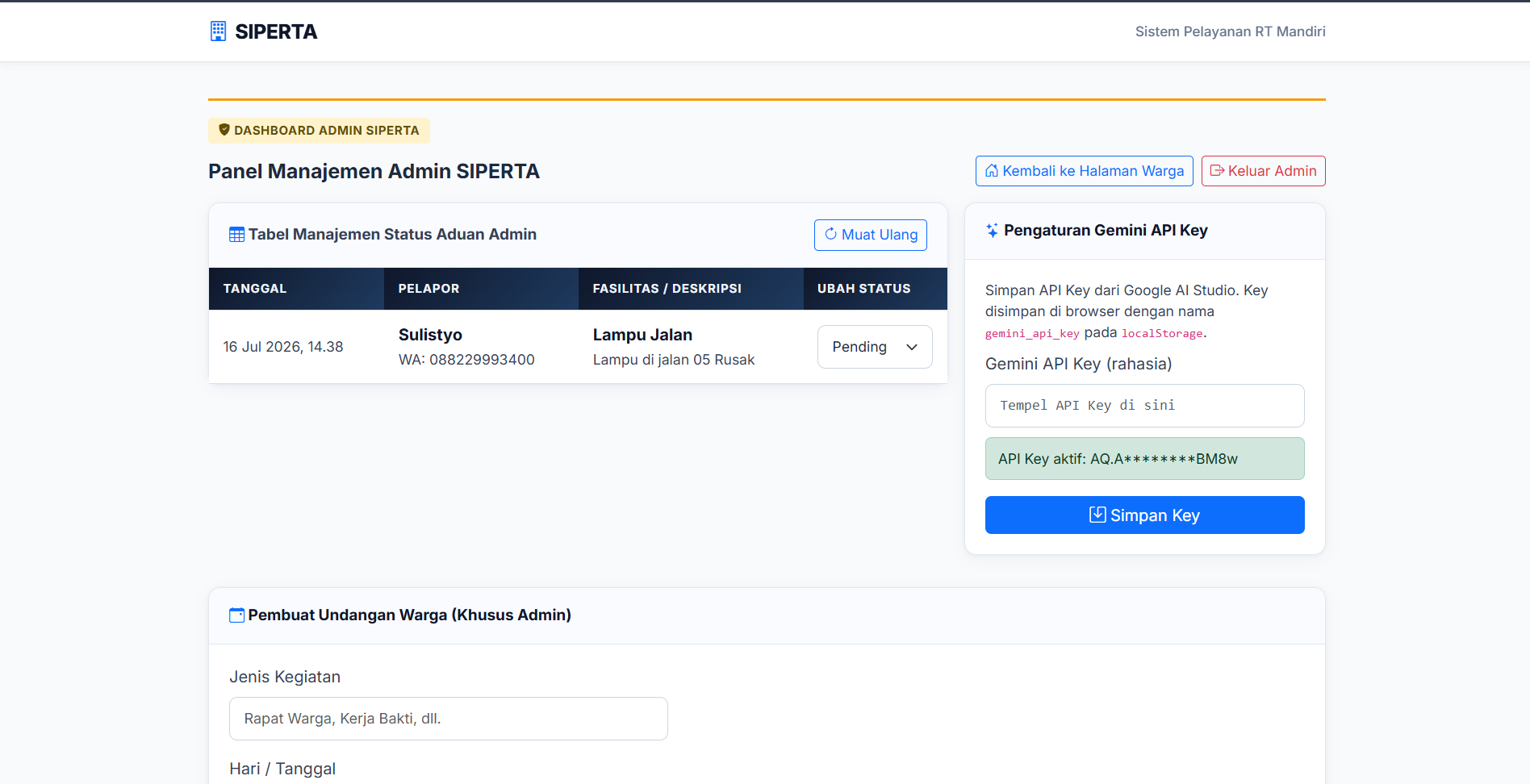 SIPERTA (Sistem Pelayanan RT Mandiri) 4