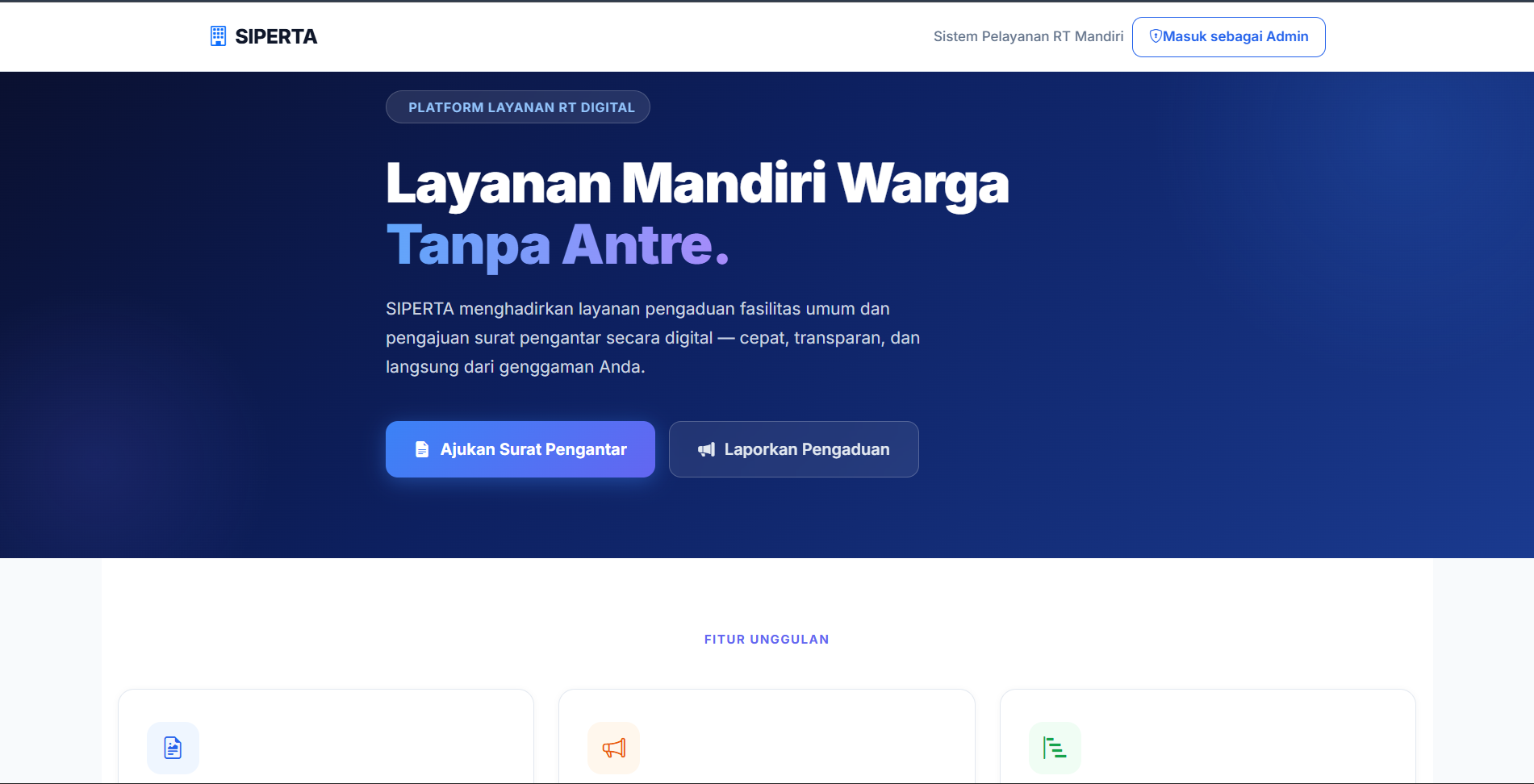 SIPERTA (Sistem Pelayanan RT Mandiri)